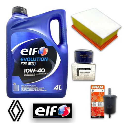 Kit 3 Filtros + 4l Aceite Elf 10w40 Duster Oroch 1.6 2.0