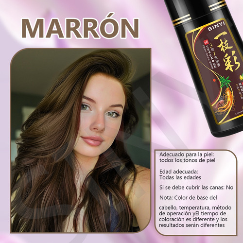 Shampoo Tinte Instantáneo Cubre Canas Natural Jengibre 500ml
