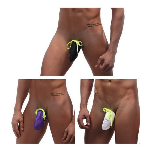 Kit 3 Tanga Sexy Erótica Lencería Mini Calzoncillo Hombre [u