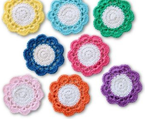 Carpeta Crochet Mini 10 Cm Hecha A Mano Portavasos