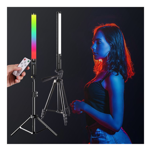 Vara De Luz Rgb Con Trípode, Lámpara Led De Colores De