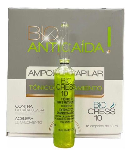 Bio Anticaida Tónico Biocress 10 X 12 - mL a $8923