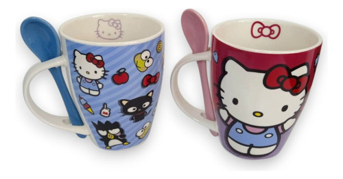 Juego De Dos Tazas Hello Kitty And Friends Porcelana 310 Ml