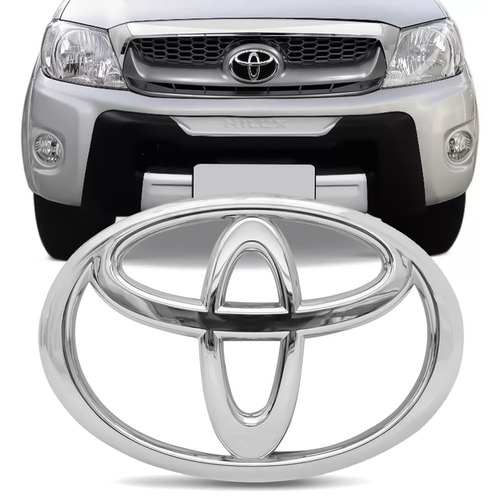 Emblema Simbolo Grade Frente Toyota Hilux Srv 2015 Cromado