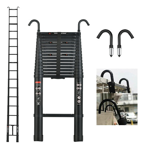Escalera Telescópica De Extensión De 20 Pies Con 2 Ganchos