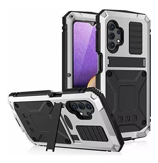 Funda Galaxy A32 5g Uso Rudo Grado Militar Case Plateado 360