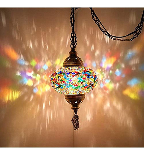 Lámpara De Techo Con Colgante De Mosaico Marroquí Turco 8 Co