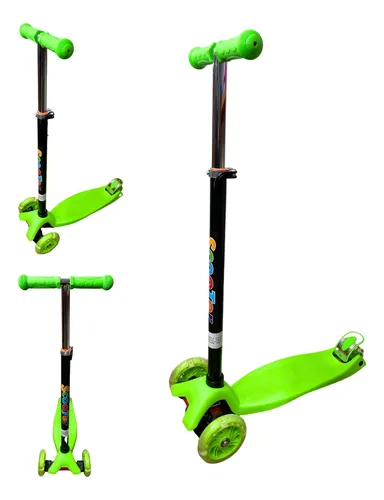 comprar Monopatín Scooter Niños 4 Ruedas Luz Led Color Verde