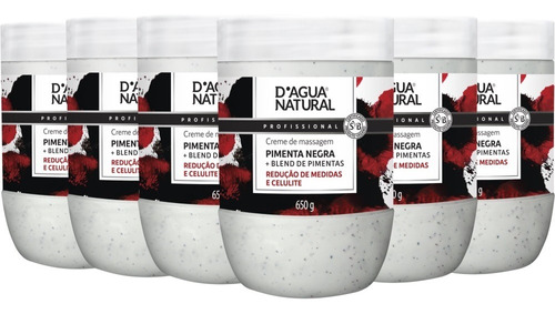 Combo 6un Creme Termoativo Pimenta Negra 650g Dágua Natural