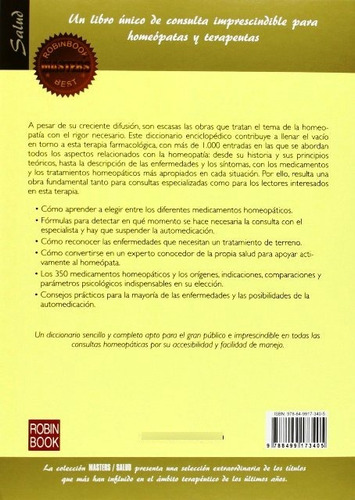 Diccionario De Homeopatia . Masters Best