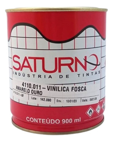 Tinta Vinílica Fosca Amarelo Ouro 900ml Saturno 4110.011