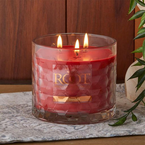 Velas Perfumadas De Otoño De Vidrio 3 Mechas 340 G Fireside