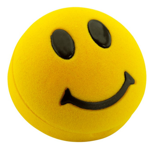 Estuche Caja Para Anillo Carita Feliz De Pana Emoji Color Amarillo