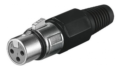 Ficha Conector Xlr Canon Hembra A Cable 3 Pin  F-60bk