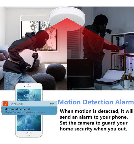 Cámara Oculta Detector De Humo Wifi 1080p Con Visión Nocturn