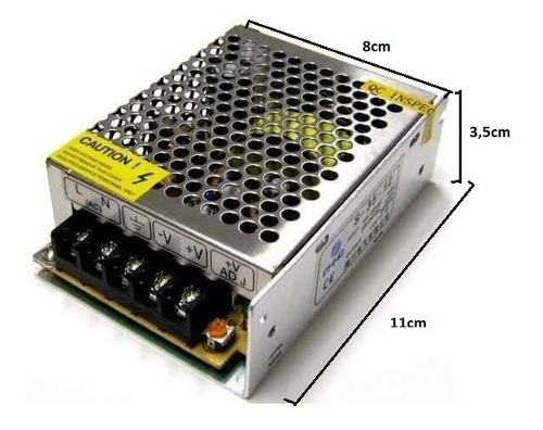 Imagen 2 de 8 de Pack X10 Fuente Switching 12v 6a Metalica Regulada Tira Led