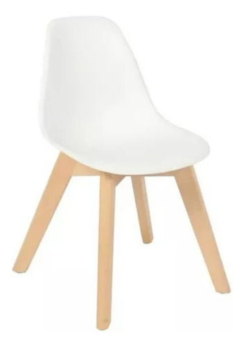 Silla Infantil Con Patas De Madera Altura 56 Cm Color Blanco
