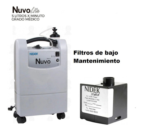 Imagen 10 de 10 de Concentrador De Oxigeno 5 Litros Nuvo Lite Nidek Gradomedico