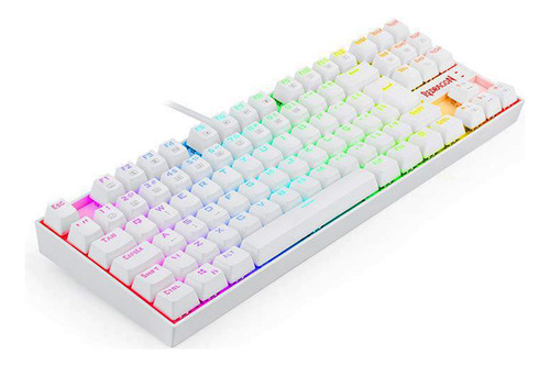 Teclado Mecanico Kumara Redragon Lunar White Switch Red Branco Português