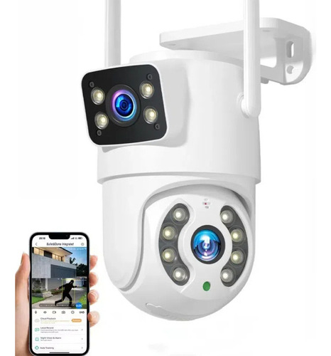 Cámara De Vigilancia Con Wifi, Lente Dual,8mp,ip