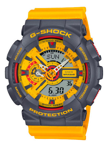 Reloj Casio G-shock Ga-110y-9adr Color de la correa Amarillo Color del bisel Gris Color del fondo Amarillo