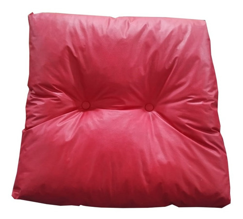 Almohadon Cuero Ecologico 60x60x10 Con Botones