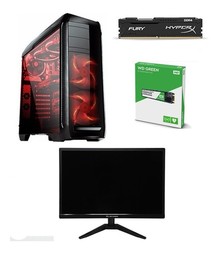 Pc Gamer A8 9600 Apu R7 8gb Ssd M2 240gb Monitor 19 Bluecase