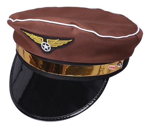 Gorro Aviador Piloto Marrón Sombrero - Ciudad Cotillón