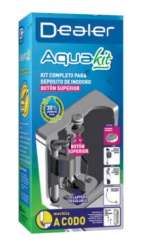 Kit Completo Aquakit Depósito Inodoro A Codo Botón Superior