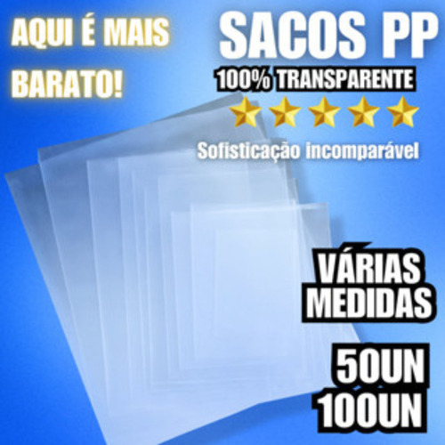 25x35 200 Un Sacos Plástico Celofane Transparente Incolor Pp