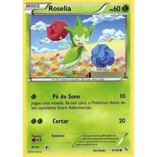 Roselia - Pokémon Planta Comum - 8/106 - Pokemon Card Game