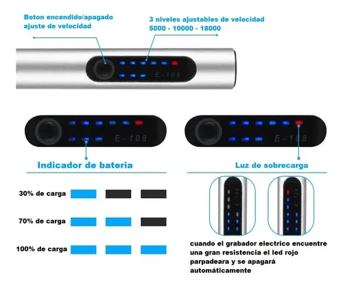 Grabador De Boligrafo Electrico Inalámbrico Recargable 60 Pc