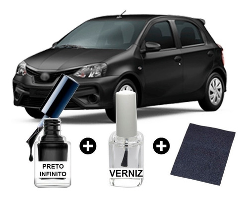 Tinta Tira Risco Automotiva Etios Preto Infinito