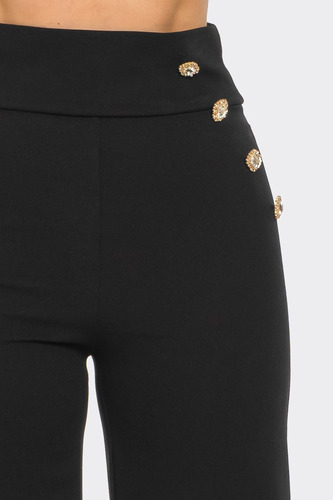Pantalon Recto Botones A Los Costados