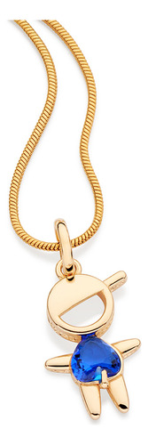 Pingente Menino Com Cristal Coração Rommanel 542877 Vb Cor Azul