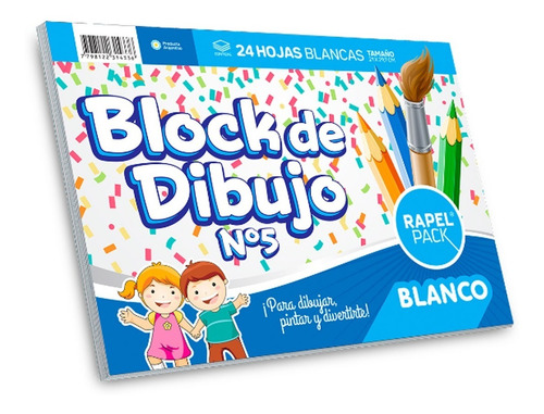 Block De Dibujo Rapel Pack Nª5 Blanco 24 Hojas