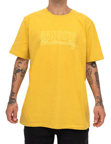 Polera Gangsta Skateboarding Gold