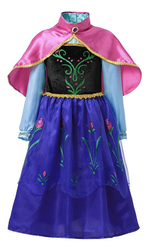 Vestido Frozen De Anna Elsa Para Niñas, Para Cosplay, Reina