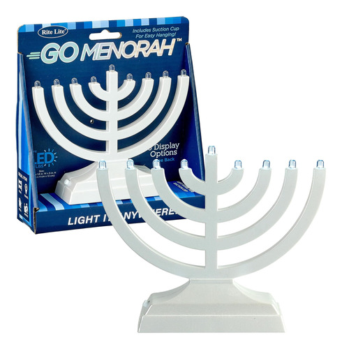 Rite Lite Go Mini Pearl White Electric Menorah - Chanukah Me