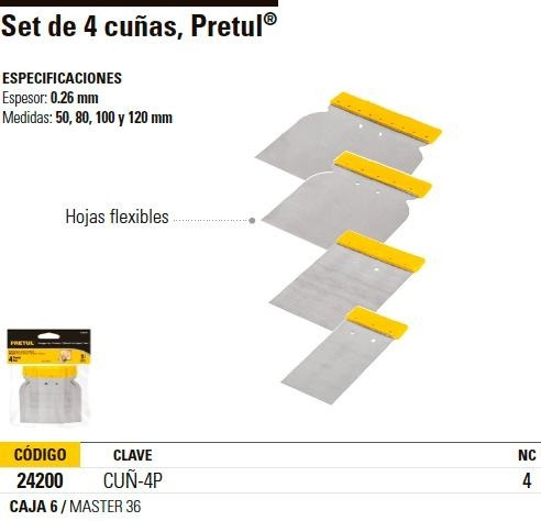 Juego Cuñas 4 Pz Pretul 24200