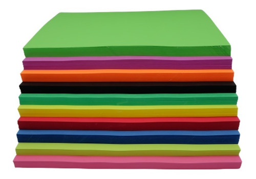 Imagen 3 de 5 de Hojas De Color X Ciento 10 Colores Neòn
