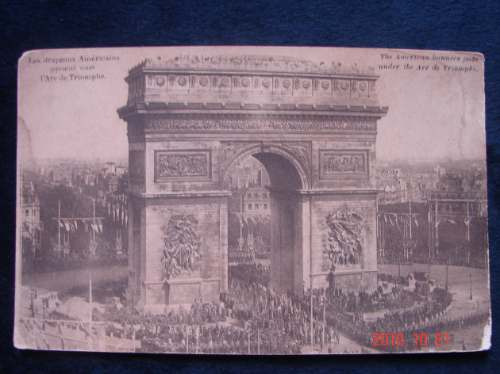 Paris, El Arco De Triunfo, Antigua Postal.