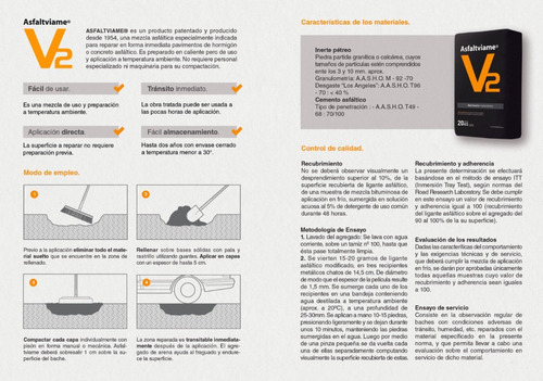 Asfalto Frio Asfaltviame V2 Bacheo Instantaneo Calidad 20k