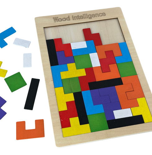Blocos De Encaixe Vertical Tetris Raciocínio Educativo 40pçs Quantidade De Peças 40