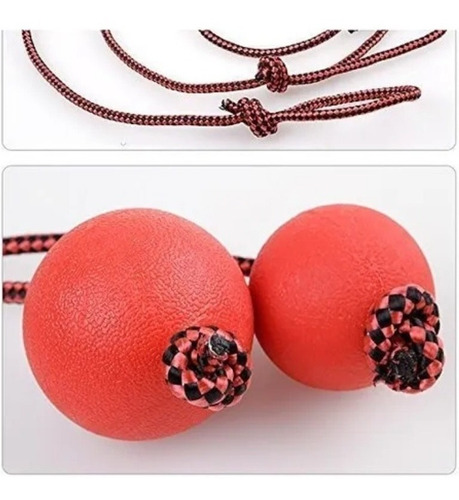 Imagen 4 de 6 de Pelota Maciza De Goma Fuerte Para Perro Con Cuerda Ø5cm