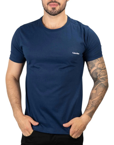 Camiseta Calvin Klein Jeans Básica Azul Marinho