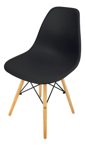 Silla Para Comedor Moderna Vintaje Tipo Eames Minimalista Color del asiento Negro