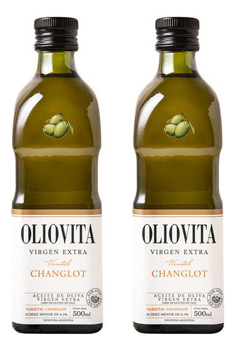 Combo De Oliva Oliovita Changlot Botella De Vidrio 500 Ml X2