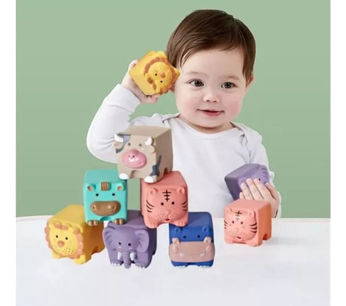 Bloques Cubos Juego Aprendizaje Estimulación Bebe Ducha