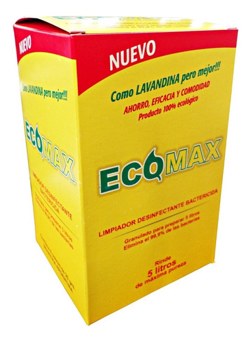 Lavandina Ecomax Concentrada X Caja De 8 Sobres Para Diluir